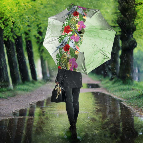Aussie Budgies Blue And Green Tropical Birds Umbrella - Aussie Hoodie