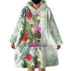 Aussie Budgies Blue And Green Tropical Birds Wearable Blanket Hoodie - Aussie Hoodie