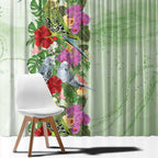 Aussie Budgies Blue And Green Tropical Birds Window Curtain - Aussie Hoodie