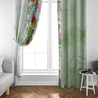 Aussie Budgies Blue And Green Tropical Birds Window Curtain - Aussie Hoodie