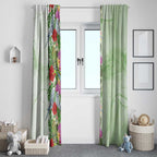 Aussie Budgies Blue And Green Tropical Birds Window Curtain - Aussie Hoodie