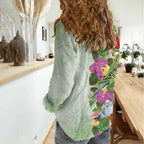 Aussie Budgies Blue And Green Tropical Birds Women Casual Shirt - Aussie Hoodie
