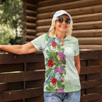 Aussie Budgies Blue And Green Tropical Birds Women Polo Shirt - Aussie Hoodie