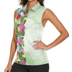 Aussie Budgies Blue And Green Tropical Birds Women Sleeveless Polo Shirt - Aussie Hoodie
