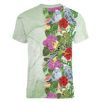 Aussie Budgies Blue And Green Tropical Birds Women V-Neck T-Shirt - Aussie Hoodie
