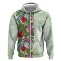 Aussie Budgies Blue And Green Tropical Birds Zip Hoodie - Aussie Hoodie