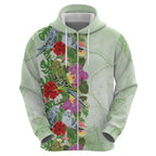 Aussie Budgies Blue And Green Tropical Birds Zip Hoodie - Aussie Hoodie