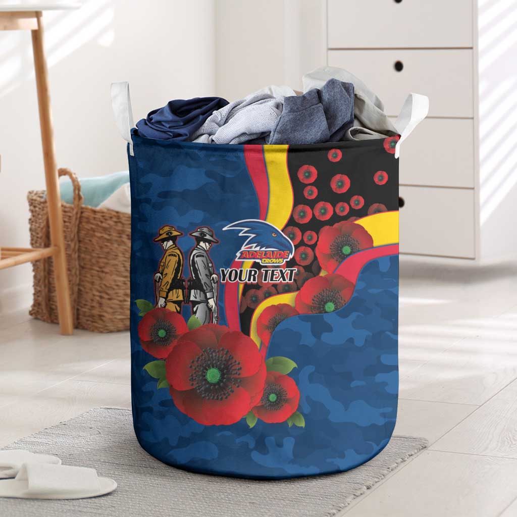 Adelaide Crows ANZAC Personalised Laundry Basket Lest We Forget Poppy Camo