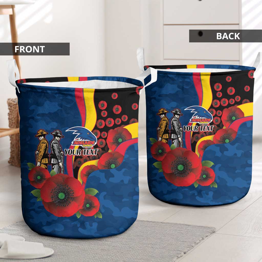 Adelaide Crows ANZAC Personalised Laundry Basket Lest We Forget Poppy Camo