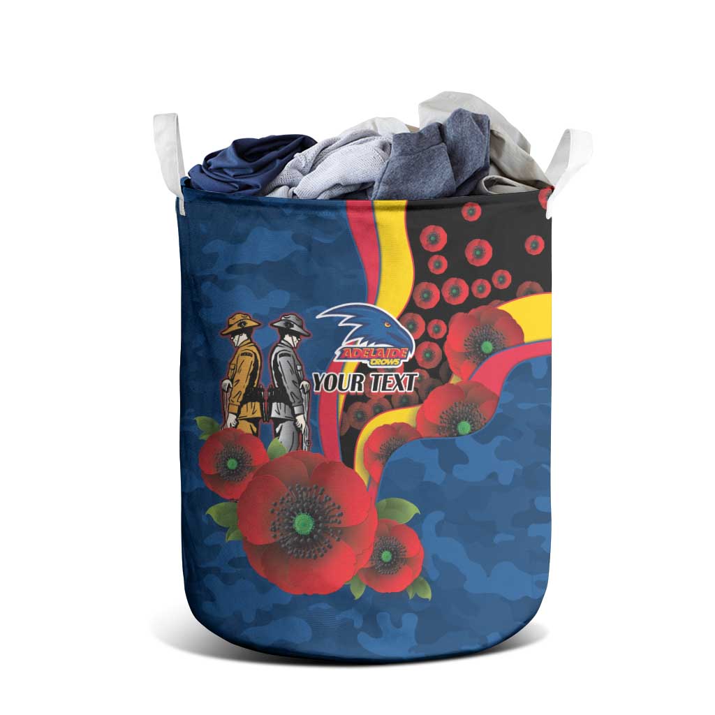 Adelaide Crows ANZAC Personalised Laundry Basket Lest We Forget Poppy Camo