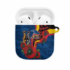 Adelaide Crows ANZAC Personalised AirPods Case Lest We Forget Poppy Camo