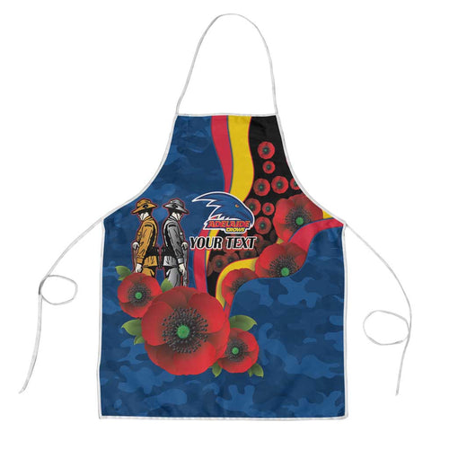 Adelaide Crows ANZAC Personalised Apron Lest We Forget Poppy Camo
