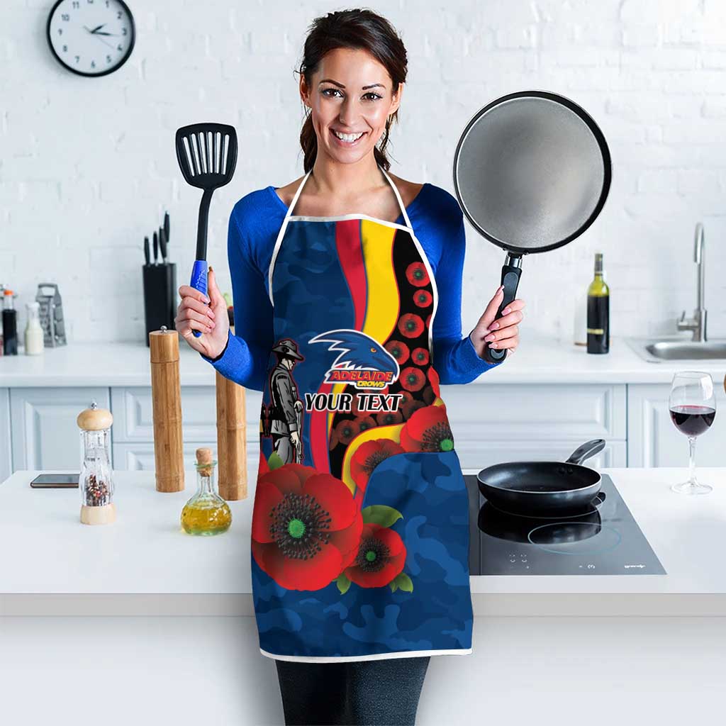 Adelaide Crows ANZAC Personalised Apron Lest We Forget Poppy Camo