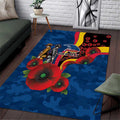 Adelaide Crows ANZAC Personalised Area Rug Lest We Forget Poppy Camo