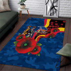 Adelaide Crows ANZAC Personalised Area Rug Lest We Forget Poppy Camo