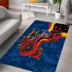 Adelaide Crows ANZAC Personalised Area Rug Lest We Forget Poppy Camo