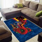 Adelaide Crows ANZAC Personalised Area Rug Lest We Forget Poppy Camo