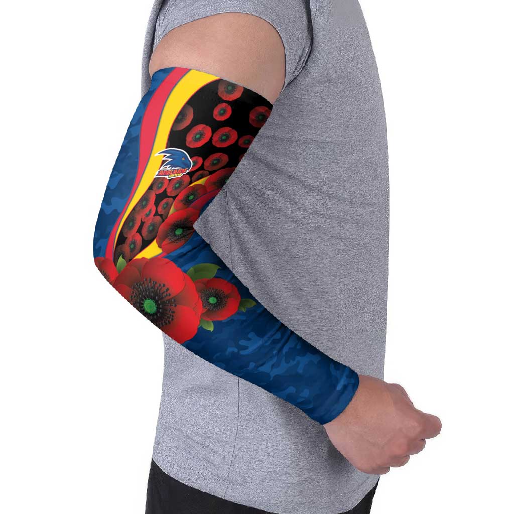 Adelaide Crows ANZAC Personalised Arm Sleeves Lest We Forget Poppy Camo