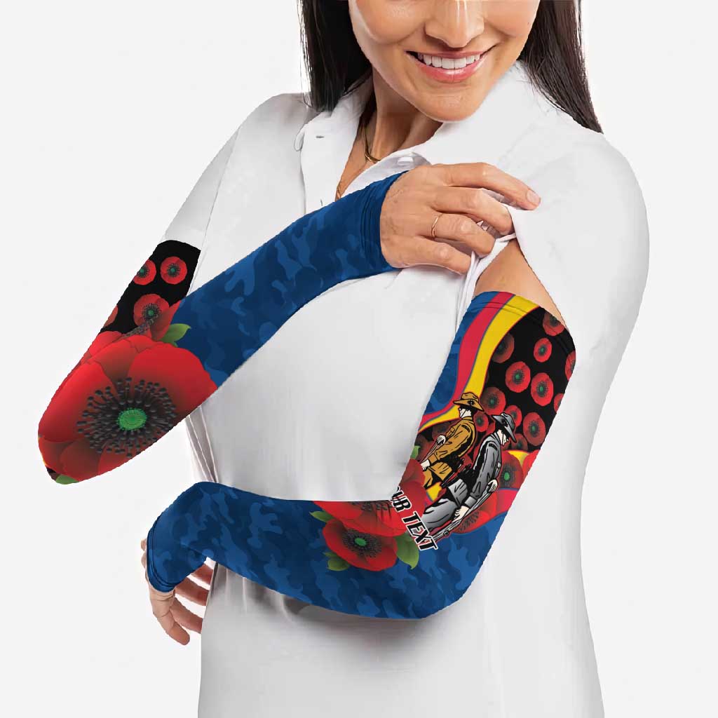 Adelaide Crows ANZAC Personalised Arm Sleeves Lest We Forget Poppy Camo