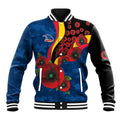 Adelaide Crows ANZAC Personalised Baseball Jacket Lest We Forget Poppy Camo