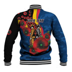 Adelaide Crows ANZAC Personalised Baseball Jacket Lest We Forget Poppy Camo