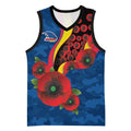 Adelaide Crows ANZAC Personalised Basketball Jersey Lest We Forget Poppy Camo