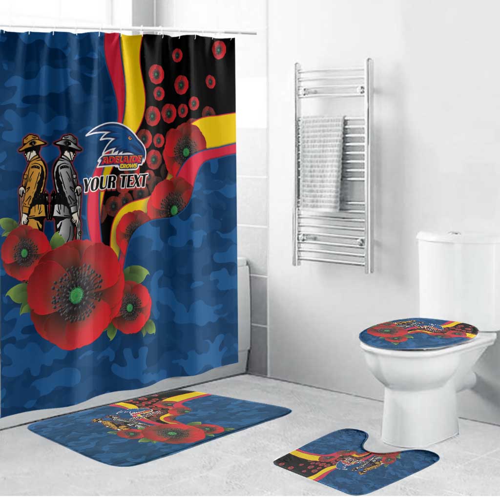 Adelaide Crows ANZAC Personalised Bathroom Set Lest We Forget Poppy Camo