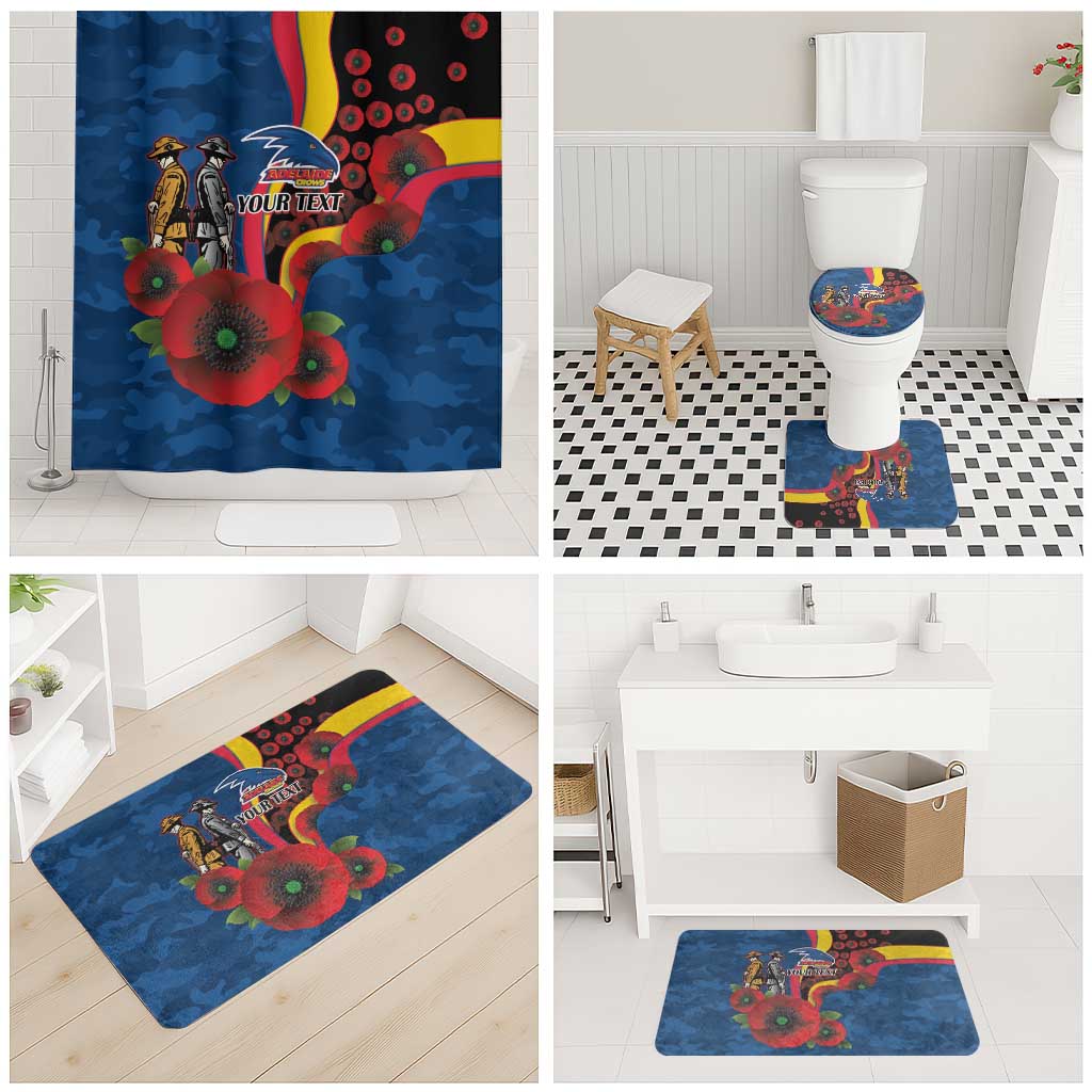 Adelaide Crows ANZAC Personalised Bathroom Set Lest We Forget Poppy Camo