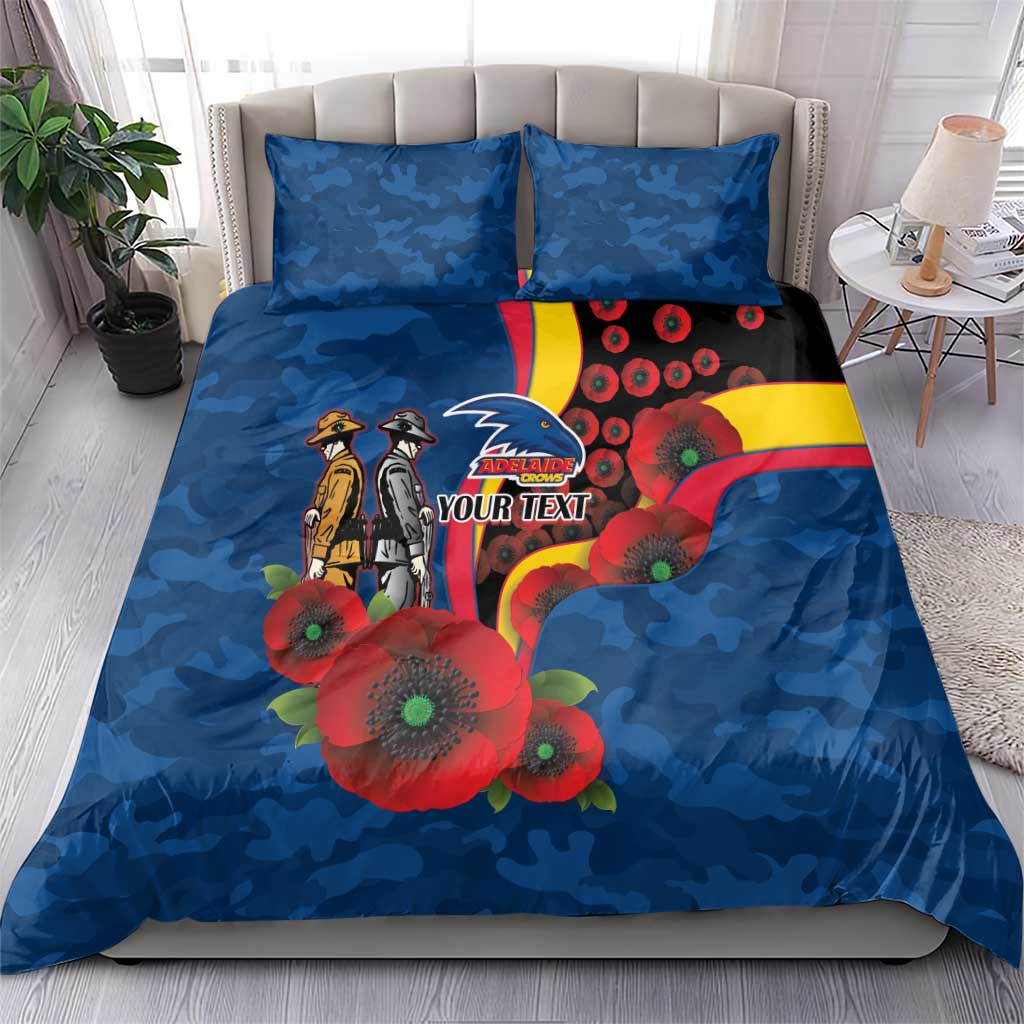 Adelaide Crows ANZAC Personalised Bedding Set Lest We Forget Poppy Camo