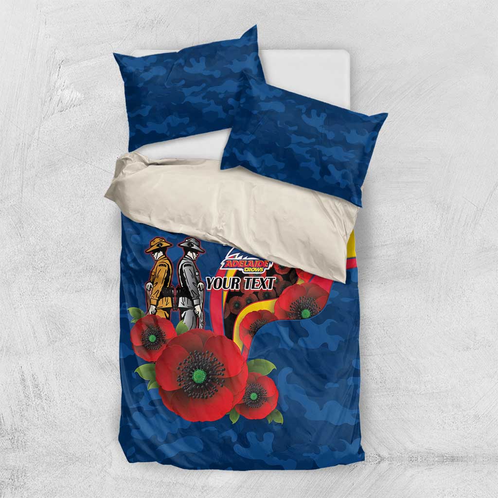 Adelaide Crows ANZAC Personalised Bedding Set Lest We Forget Poppy Camo