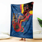 Adelaide Crows ANZAC Personalised Blanket Lest We Forget Poppy Camo