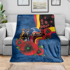 Adelaide Crows ANZAC Personalised Blanket Lest We Forget Poppy Camo