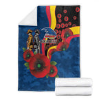 Adelaide Crows ANZAC Personalised Blanket Lest We Forget Poppy Camo