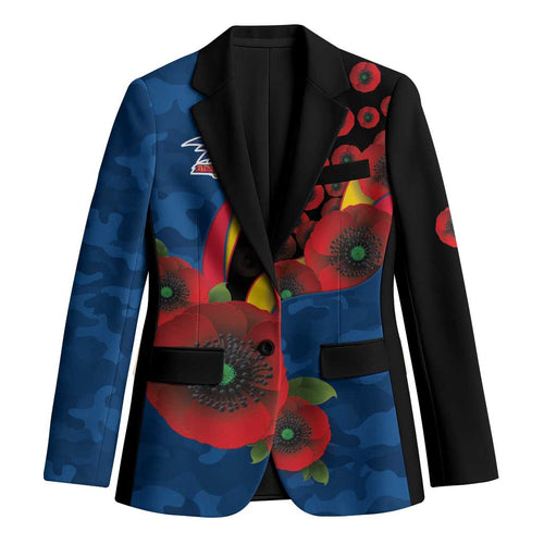 Adelaide Crows ANZAC Personalised Blazer Lest We Forget Poppy Camo