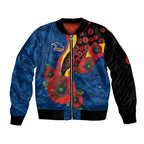 Adelaide Crows ANZAC Personalised Bomber Jacket Lest We Forget Poppy Camo