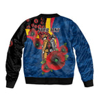 Adelaide Crows ANZAC Personalised Bomber Jacket Lest We Forget Poppy Camo