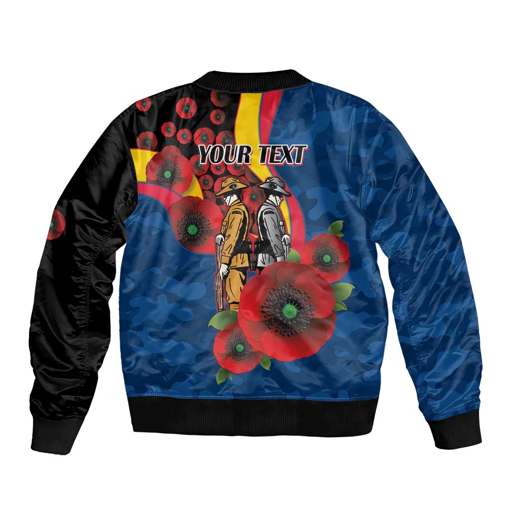 Adelaide Crows ANZAC Personalised Bomber Jacket Lest We Forget Poppy Camo