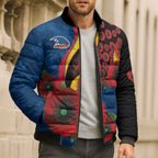 Adelaide Crows ANZAC Personalised Bomber Puffer Jacket Lest We Forget Poppy Camo