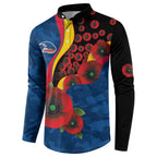 Adelaide Crows ANZAC Personalised Button Sweatshirt Lest We Forget Poppy Camo