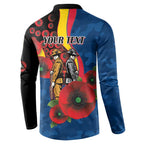 Adelaide Crows ANZAC Personalised Button Sweatshirt Lest We Forget Poppy Camo