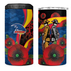 Adelaide Crows ANZAC Personalised 4 in 1 Can Cooler Tumbler Lest We Forget Poppy Camo