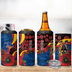 Adelaide Crows ANZAC Personalised 4 in 1 Can Cooler Tumbler Lest We Forget Poppy Camo