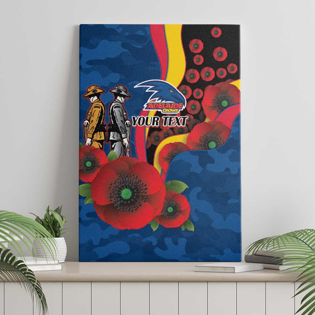 Adelaide Crows ANZAC Personalised Canvas Wall Art Lest We Forget Poppy Camo