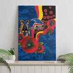 Adelaide Crows ANZAC Personalised Canvas Wall Art Lest We Forget Poppy Camo