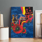 Adelaide Crows ANZAC Personalised Canvas Wall Art Lest We Forget Poppy Camo