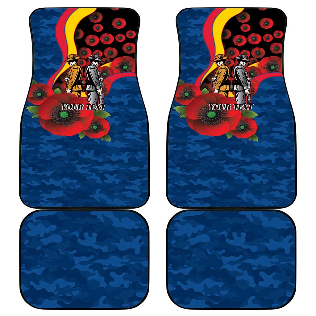 Adelaide Crows ANZAC Personalised Car Mats Lest We Forget Poppy Camo