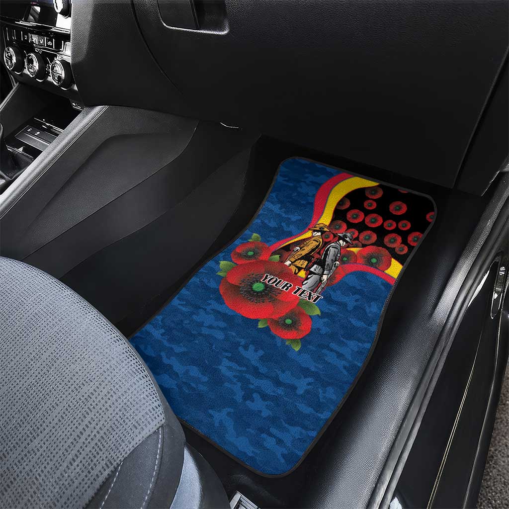 Adelaide Crows ANZAC Personalised Car Mats Lest We Forget Poppy Camo