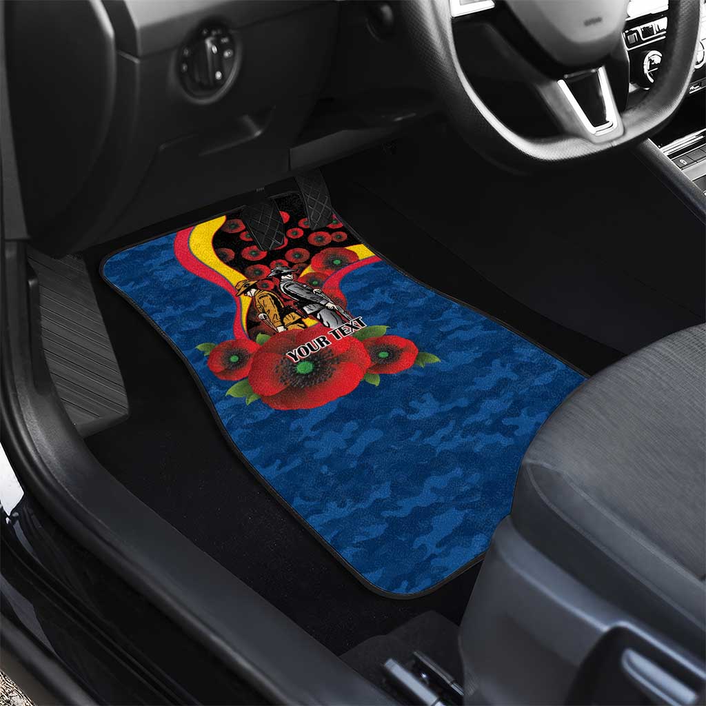 Adelaide Crows ANZAC Personalised Car Mats Lest We Forget Poppy Camo