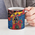 Adelaide Crows ANZAC Personalised Ceramic Mug Lest We Forget Poppy Camo