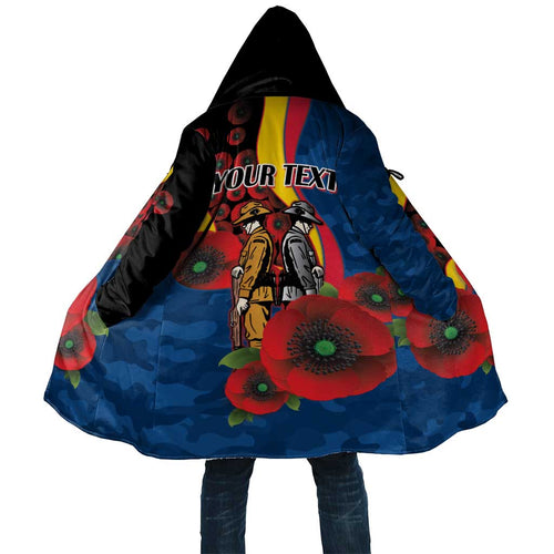Adelaide Crows ANZAC Personalised Cloak Lest We Forget Poppy Camo